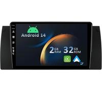 YUNTX Android 14 2 Din Radio con navigazione per BMW M5/E53/E39 (1995-2007): [Integrato CarPlay/Android Auto/DSP/GPS]-IPS 2.5D 9”Touch screen-DAB/Bluetooth 5.0/WiFi/Controllo del volante/USB