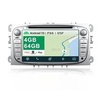 YUNTX PX6 Android 10 Autoradio per Ford Focus Mondeo/S-Max/Galaxy/Connect-DSP integrato- [4G+64G] - GPS 2 Din -Gratuita Fotocamera- Dab/Controllo Volante/WiFi/Bluetooth 5.0/Mirrorlink/HDMI/4K