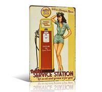 yunuo - Targa da parete, motivo con pinup e scritta “Bettie's Service Station, We're Always Open”