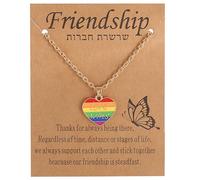 Yunvisty Pride Accessories - Collana con ciondolo a forma di cuore arcobaleno, idea regalo per amici, compleanno, mese dell'orgoglio, anniversario, da indossare tutti i giorni