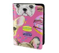 YUNWEIKEJI Acquerello del cucciolo del bulldog francese, Porta passaporto da viaggio in pelle PU Custodia per passaporto Copertine per passaporto da 5,5 pollici