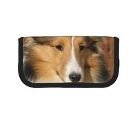 YUNWEIKEJI Adorabile cane Sheltie, Astuccio per matite, Astuccio per matite in tela Astuccio per penne a matita di grande capacità