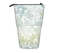 YUNWEIKEJI Alghe blu del mare verde, Astuccio telescopico, Portapenne con cerniera Astuccio per trucco Astuccio per matite Astuccio per penne