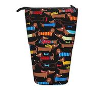 YUNWEIKEJI Amo la stampa dei miei bassotti del mio cane, Astuccio telescopico, Portapenne con cerniera Astuccio per trucco Astuccio per matite Astuccio per penne
