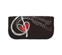 YUNWEIKEJI Amo le note musicali, Astuccio per matite, Astuccio per matite in tela Astuccio per penne a matita di grande capacità