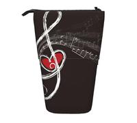 YUNWEIKEJI Amo le note musicali, Astuccio telescopico, Portapenne con cerniera Astuccio per trucco Astuccio per matite Astuccio per penne