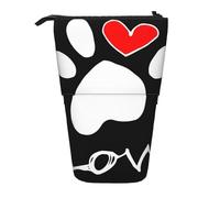 YUNWEIKEJI Amore della zampa dell'impronta del cane, Astuccio telescopico, Portapenne con cerniera Astuccio per trucco Astuccio per matite Astuccio per penne