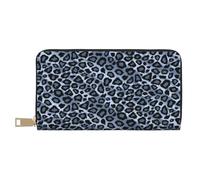 YUNWEIKEJI Animale leopardo azzurro, Portafogli Portafogli di grande capacità Porta carte di credito Portafoglio in pelle in microfibra