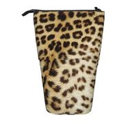 YUNWEIKEJI Animali dalla pelle di leopardo, Astuccio telescopico, Portapenne con cerniera Astuccio per trucco Astuccio per matite Astuccio per penne