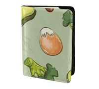 YUNWEIKEJI Avocado al formaggio broccoli Doodle, Porta passaporto da viaggio in pelle PU Custodia per passaporto Copertine per passaporto da 5,5 pollici