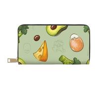 YUNWEIKEJI Avocado al formaggio broccoli Doodle, Portafogli Portafogli di grande capacità Porta carte di credito Portafoglio in pelle in microfibra