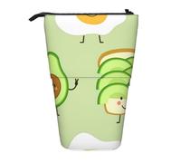 YUNWEIKEJI Avocado carino, pane tostato e uovo ficcato, Astuccio telescopico, Portapenne con cerniera Astuccio per trucco Astuccio per matite Astuccio per penne