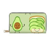 YUNWEIKEJI Avocado carino, pane tostato e uovo ficcato, Portafogli Portafogli di grande capacità Porta carte di credito Portafoglio in pelle in microfibra