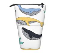 YUNWEIKEJI Balene Animale Balena, Astuccio telescopico, Portapenne con cerniera Astuccio per trucco Astuccio per matite Astuccio per penne