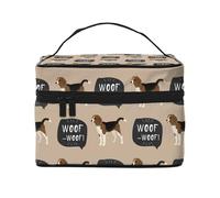 YUNWEIKEJI Bau Beagle, Borsa per il trucco Borsa per cosmetici Borsa da toilette da viaggio portatile Astuccio per matite Astuccio da toilette