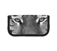 YUNWEIKEJI Bella stampa tigre bianca, Astuccio per matite, Astuccio per matite in tela Astuccio per penne a matita di grande capacità