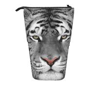 YUNWEIKEJI Bella stampa tigre bianca, Astuccio telescopico, Portapenne con cerniera Astuccio per trucco Astuccio per matite Astuccio per penne