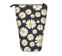 YUNWEIKEJI Belle margherite bianche, Astuccio telescopico, Portapenne con cerniera Astuccio per trucco Astuccio per matite Astuccio per penne
