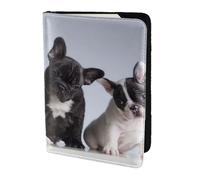 YUNWEIKEJI Bellissimi cuccioli di bulldog francese, Porta passaporto da viaggio in pelle PU Custodia per passaporto Copertine per passaporto da 5,5 pollici