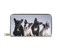 YUNWEIKEJI Bellissimi cuccioli di bulldog francese, Portafogli Portafogli di grande capacità Porta carte di credito Portafoglio in pelle in microfibra