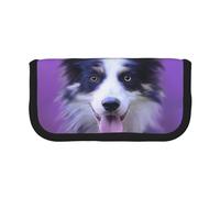 YUNWEIKEJI Bellissimo cucciolo di border collie, Astuccio per matite, Astuccio per matite in tela Astuccio per penne a matita di grande capacità
