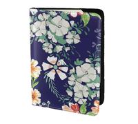 YUNWEIKEJI Bellissimo giardino fiorito Petalo floreale Foglie Prato Arancione, Porta passaporto da viaggio in pelle PU Custodia per passaporto Copertine per passaporto da 5,5 pollici