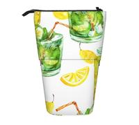 YUNWEIKEJI Bevi un cocktail di ghiaccio al limone, Astuccio telescopico, Portapenne con cerniera Astuccio per trucco Astuccio per matite Astuccio per penne