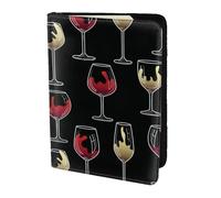 YUNWEIKEJI Bicchiere di vino, Porta passaporto da viaggio in pelle PU Custodia per passaporto Copertine per passaporto da 5,5 pollici