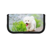 YUNWEIKEJI Bichon Frise Park Animali Cani Cani Bichon Frise, Astuccio per matite, Astuccio per matite in tela Astuccio per penne a matita di grande capacità