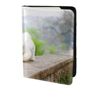 YUNWEIKEJI Bichon Frise Park Animali Cani Cani Bichon Frise, Porta passaporto da viaggio in pelle PU Custodia per passaporto Copertine per passaporto da 5,5 pollici