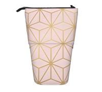 YUNWEIKEJI Blush metallizzato astrale in oro rosa, Astuccio telescopico, Portapenne con cerniera Astuccio per trucco Astuccio per matite Astuccio per penne