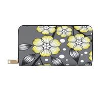 YUNWEIKEJI Bordo nevoso del fiore della stella grigia e gialla, Portafogli Portafogli di grande capacità Porta carte di credito Portafoglio in pelle in microfibra