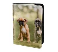 YUNWEIKEJI Boxer Cani Cuccioli Animali domestici Cani di famiglia, Porta passaporto da viaggio in pelle PU Custodia per passaporto Copertine per passaporto da 5,5 pollici