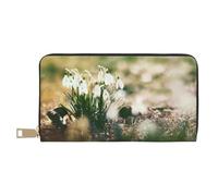 YUNWEIKEJI Bucaneve primaverile selvaggio, Portafogli Portafogli di grande capacità Porta carte di credito Portafoglio in pelle in microfibra