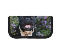 YUNWEIKEJI Bulldog francese si trova nel design dei fiori, Astuccio per matite, Astuccio per matite in tela Astuccio per penne a matita di grande capacità