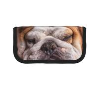 YUNWEIKEJI Bulldog inglese muso animali domestici cani che dormono, Astuccio per matite, Astuccio per matite in tela Astuccio per penne a matita di grande capacità