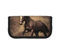 YUNWEIKEJI Caffè del cavallo in corsa, Astuccio per matite, Astuccio per matite in tela Astuccio per penne a matita di grande capacità