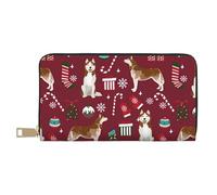 YUNWEIKEJI Calze Husky Candy Canes Holiday Dog Ruby, Portafogli Portafogli di grande capacità Porta carte di credito Portafoglio in pelle in microfibra