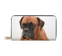 YUNWEIKEJI Cane Boxer Con La Faccia Triste, Portafogli Portafogli di grande capacità Porta carte di credito Portafoglio in pelle in microfibra