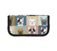 YUNWEIKEJI Cane modello ritratti Bulldog francese, Astuccio per matite, Astuccio per matite in tela Astuccio per penne a matita di grande capacità