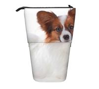YUNWEIKEJI Cane Papillon Lanuginoso, Astuccio telescopico, Portapenne con cerniera Astuccio per trucco Astuccio per matite Astuccio per penne