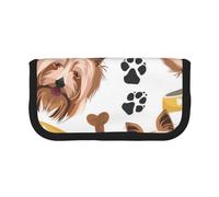 YUNWEIKEJI Cane sorridente Yorkshire Terrier, Astuccio per matite, Astuccio per matite in tela Astuccio per penne a matita di grande capacità