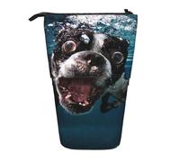 YUNWEIKEJI Cane subacqueo Boston Terrier, Astuccio telescopico, Portapenne con cerniera Astuccio per trucco Astuccio per matite Astuccio per penne