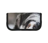 YUNWEIKEJI Cani grigi bianchi di neve di inverno del pastore australiano, Astuccio per matite, Astuccio per matite in tela Astuccio per penne a matita di grande capacità
