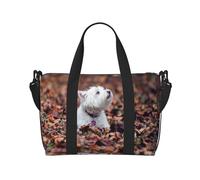 YUNWEIKEJI Cani Westie Bokeh West Highland White Terrier, Borsa da viaggio grande borsa a tracolla da spiaggia - Borsa tote con manici e cinghie