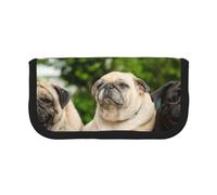 YUNWEIKEJI Carlino Amicizia Bokeh Cani Animali Amici Carlino, Astuccio per matite, Astuccio per matite in tela Astuccio per penne a matita di grande capacità