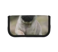 YUNWEIKEJI Carlino Bokeh Cucciolo Cani Prato Animali Carlino, Astuccio per matite, Astuccio per matite in tela Astuccio per penne a matita di grande capacità