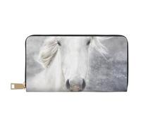 YUNWEIKEJI Cavallo Camargue, Portafogli Portafogli di grande capacità Porta carte di credito Portafoglio in pelle in microfibra
