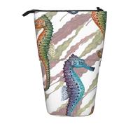 YUNWEIKEJI Cavalluccio marino Laminaria, Astuccio telescopico, Portapenne con cerniera Astuccio per trucco Astuccio per matite Astuccio per penne