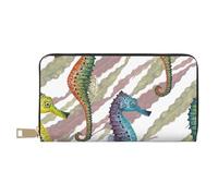 YUNWEIKEJI Cavalluccio marino Laminaria, Portafogli Portafogli di grande capacità Porta carte di credito Portafoglio in pelle in microfibra